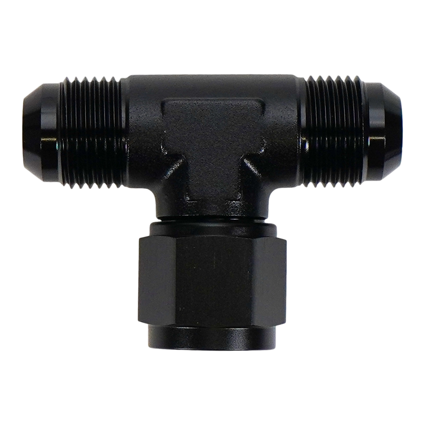 10AN Male Flare to Female Flare Swivel Tee on 90