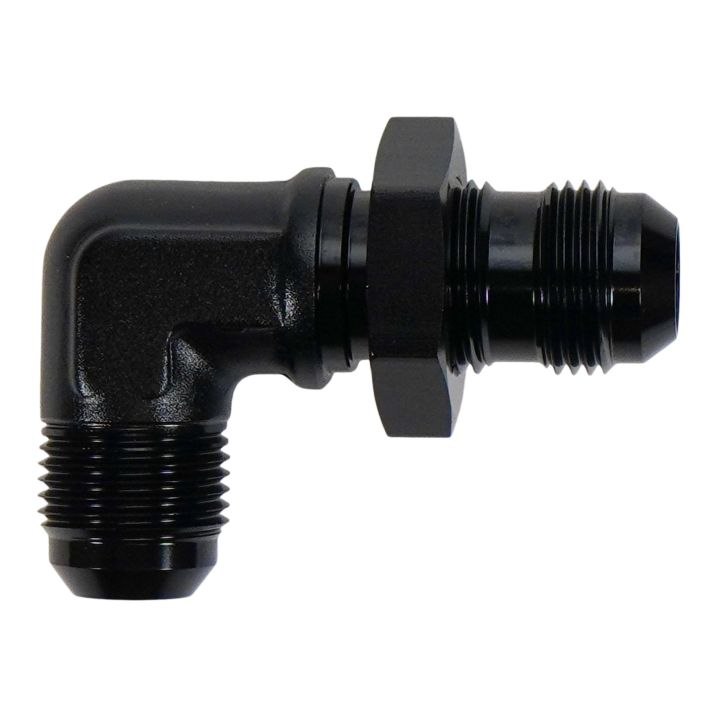 10AN Male Flare Bulkhead 90-Degree (with nut)