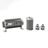 -6AN, 100 micron, 110mm In-line fuel filter kit