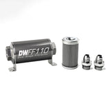 -8AN, 100 micron, 110mm In-line fuel filter kit