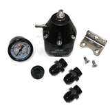 DWR2000 AFPR + pressure gauge + 10AN & 8AN Fittings, anodized black