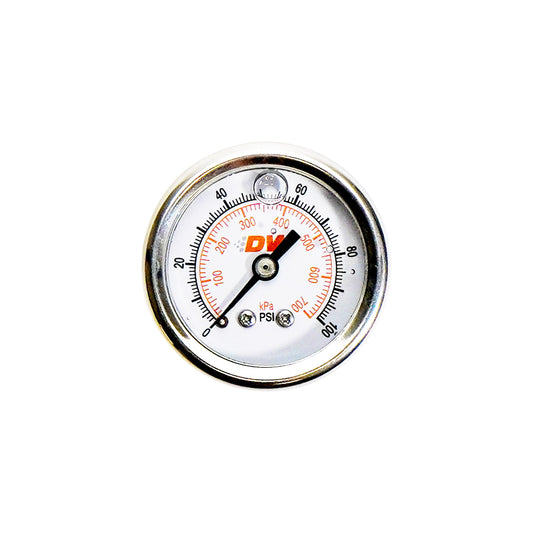 Fuel Pressure Gauge - Liquid Filled White Face with DW Logo