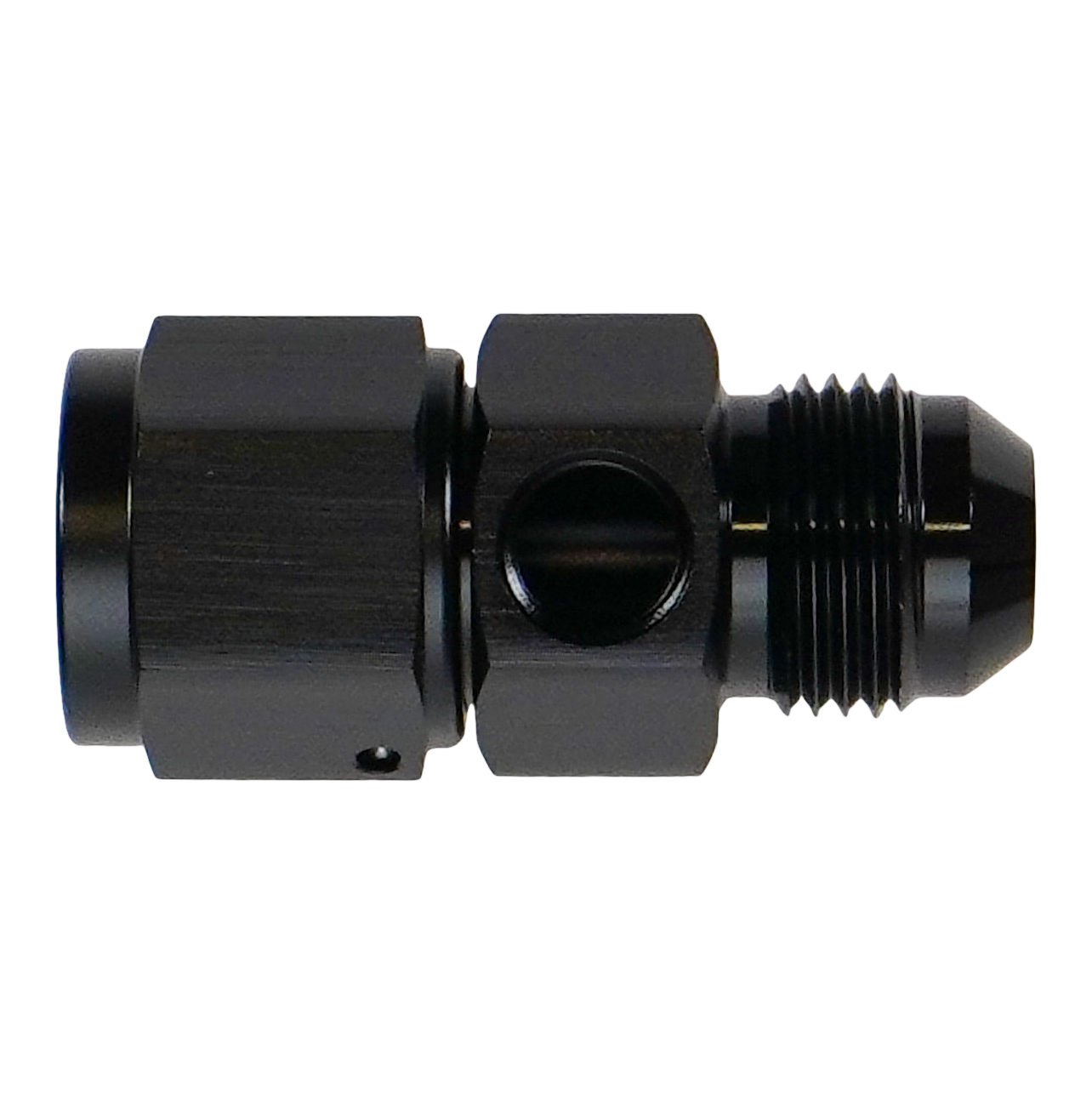 8AN Male Flare to Female Flare Swivel with 1/8th npt