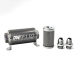 10AN, 100 micron, 110mm In-line fuel filter kit