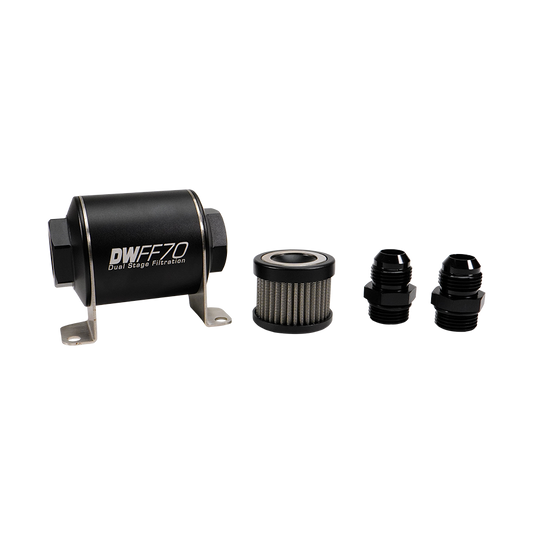 10AN, 10 micron, 70mm In-line fuel filter kit
