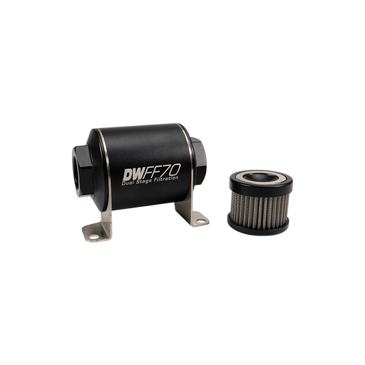 10AN Female, 10 micron, 70mm In-line fuel filter kit