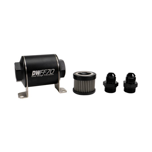 -8AN, 40 micron, 70mm In-line fuel filter kit