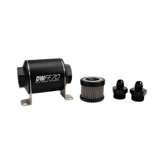 -6AN, 100 micron, 70mm In-line fuel filter kit