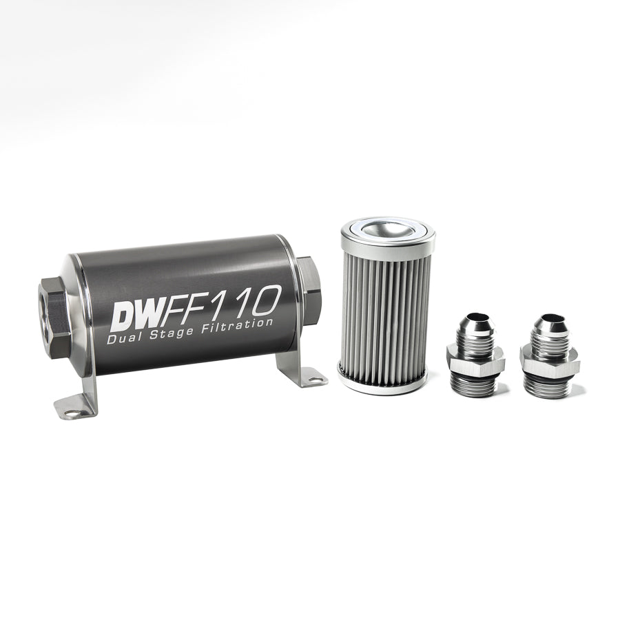 '-8AN/ 10 micron/ 110mm In-line fuel filter kit