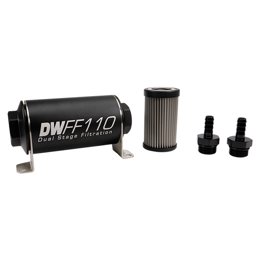 3/8 in, 100 micron, 110mm In-line fuel filter kit