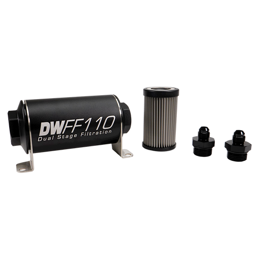 -6AN, 100 micron, 110mm In-line fuel filter kit