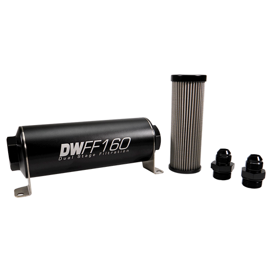-8AN, 40 micron, 160mm In-line fuel filter kit