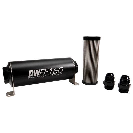 10AN, 100 micron, 160mm In-line fuel filter kit