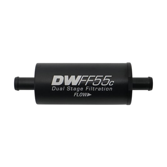 3/8 in Barb, 10 micron, 55mm In-line fuel filter kit