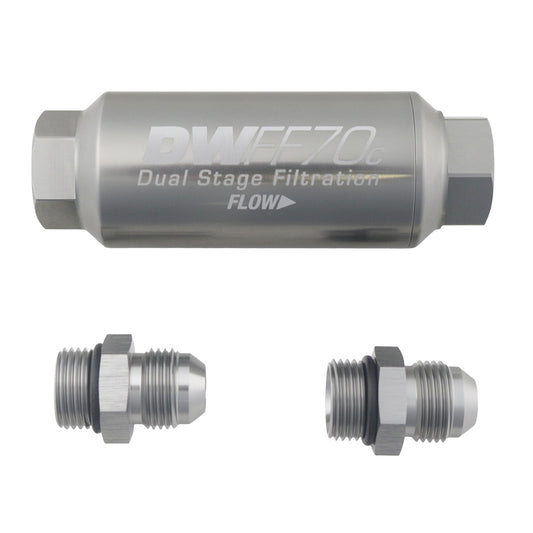 8AN/ 10 micron/ 70mm compact in-line fuel filter kit