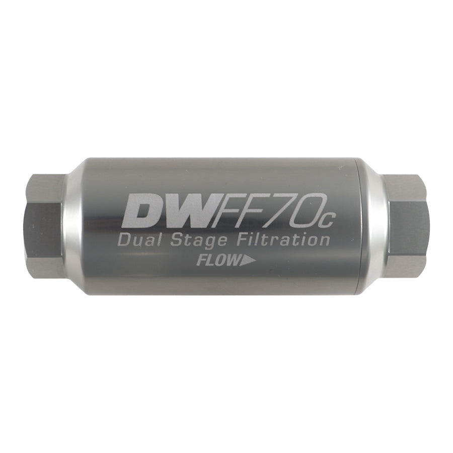 8AN ORB Female, 10 micron, 70mm Compact in-line fuel filter