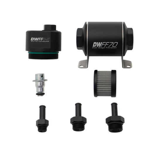 70mm Billet Fuel Filter Regulator 10 Micron with 3/8in Fittings