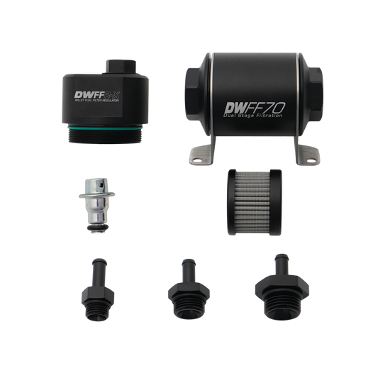70mm Billet Fuel Filter Regulator 10 Micron with 5/16in Fittings