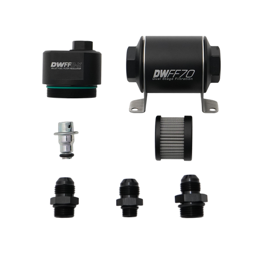 70mm Billet Fuel Filter Regulator 10 Micron with 8AN Fittings